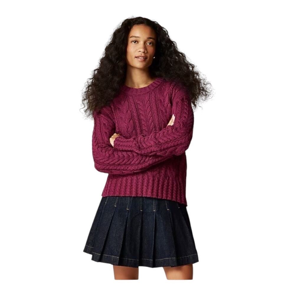 J. Crew Mulberry Cable Knit Sweater NWT XXL